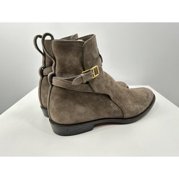 Bally Gray Suede Leather Boots Made In Switzerland Size 11-USA - Picture 3 of 11